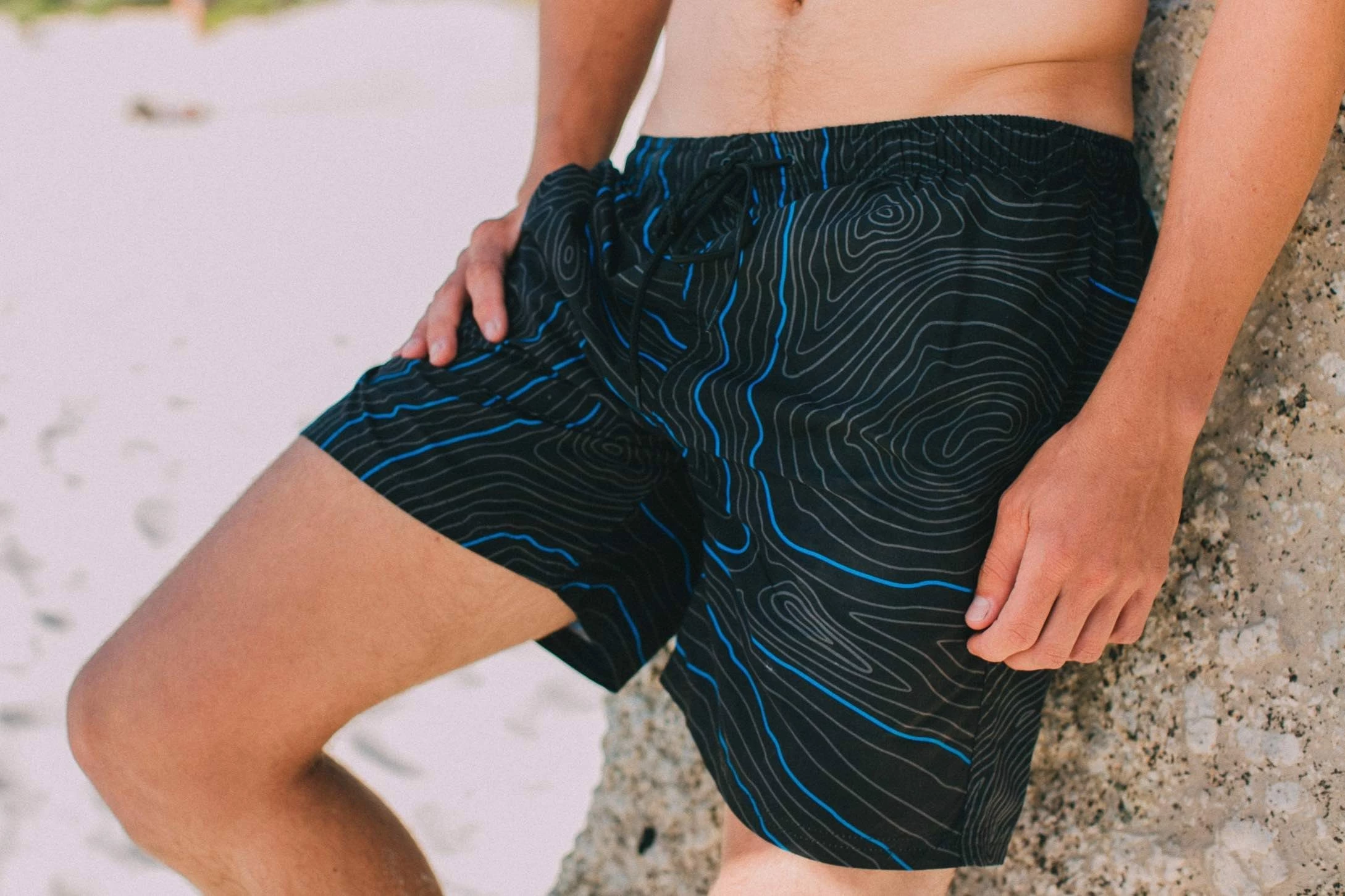 GUGGEN Mountain Badehose Badehose Herren Schnelltrocknende Beachshorts 2335 Schnelltrocknende Badeshorts Gestreiftes Muster 9 GUGGEN Mountain Badehose Badehose Herren Schnelltrocknende Beachshorts 2335 Schnelltrocknende Badeshorts Gestreiftes Muster – Bild 7