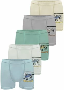 LOREZA Boxershorts 5 Jungen Boxershorts Unterhosen Aus Baumwolle Unterwäsche - Rallye (Spar-Packung, 5-St)