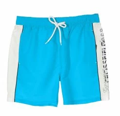 CROSSFIELD Badeshorts Crossfield Herren Badeshorts Beach Bermuda Aqua Blau Weiß