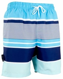 Luvanni Badehose Badehose Herren Schnelltrocknende Beachshorts 593v2 Badeshorts Kordelzug Boardshorts Schwimmhose Männer Weiß Blau Grau Streifen