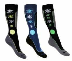 Gabriel Najdorf Skisocken Kinder Skisocken Wintersocken Kniesstrümpfe Kompressionssocken (Beutel, 3 Paar) Mit Extra Starker Polsterung Höchste Wärmeisolation Damen,Herren Und Kinder Skisocken Snowboard Extreme Socken