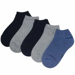 WERI SPEZIALS Strumpfhersteller GmbH Sneakersocken Sneakersocken 5-er Pack Für Jungs Und Herren >>Blau Und Grau<< Aus Baumwolle (Set) 5er-Pack