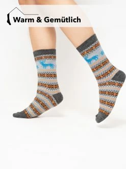 HomeOfSocks Norwegersocken Hygge Elch Norweger Socken Für Herren Und Damen Mit Wolle 2er Pack Wollsocken Fröhlich Bunten Elch Mustern Druckarmer Zehennaht -Buffalo Shop 8e86f6a2 9736 4eeb 8f0c c3e9878d19c8
