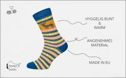 HomeOfSocks Norwegersocken Hygge Elch Norweger Socken Für Herren Und Damen Mit Wolle 2er Pack Wollsocken Fröhlich Bunten Elch Mustern Druckarmer Zehennaht -Buffalo Shop a648ec01 a409 4a6b aa49 d1e34e94e730