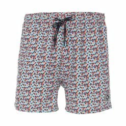 CASAMODA Badeshorts Große Größen Badeshorts Alloverprint Orange-türkis-rot CasaModa