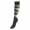 BUSSE Reitsocken Comfort Karo III Schwarz-taupe-winterolive Verstärktes Fußbett